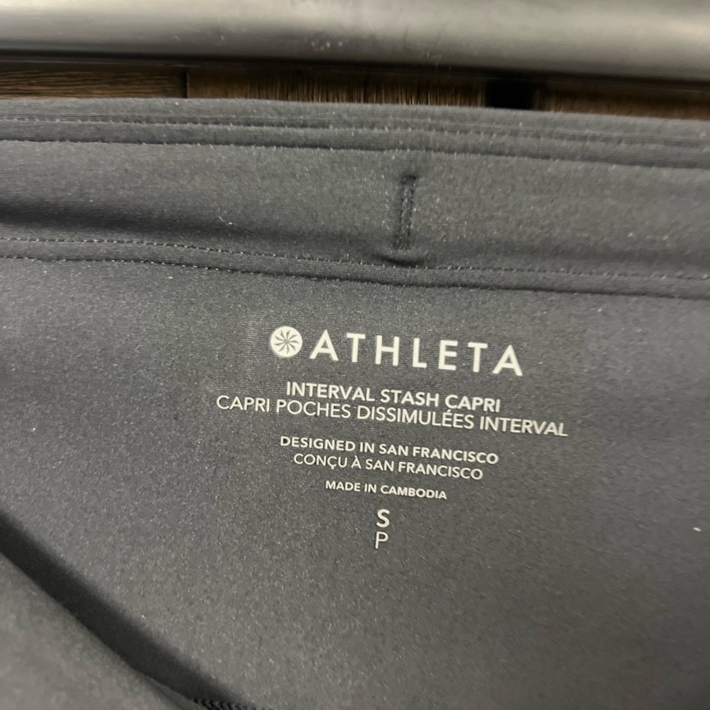 Athleta Interval Stash High-Rise Capri Athletic Leggings Black Size Small - Picture 10 of 11